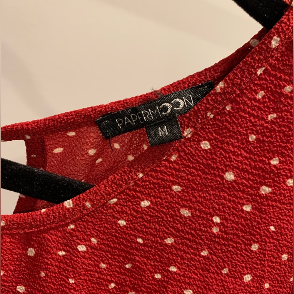 Papermoon Size M Red Ruffle Blouse - Picture 2 of 4